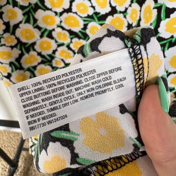 Diane Von Furstenberg Target Yellow Daisy Babydoll Mini Dress Summer Size 16 - Picture 6 of 8